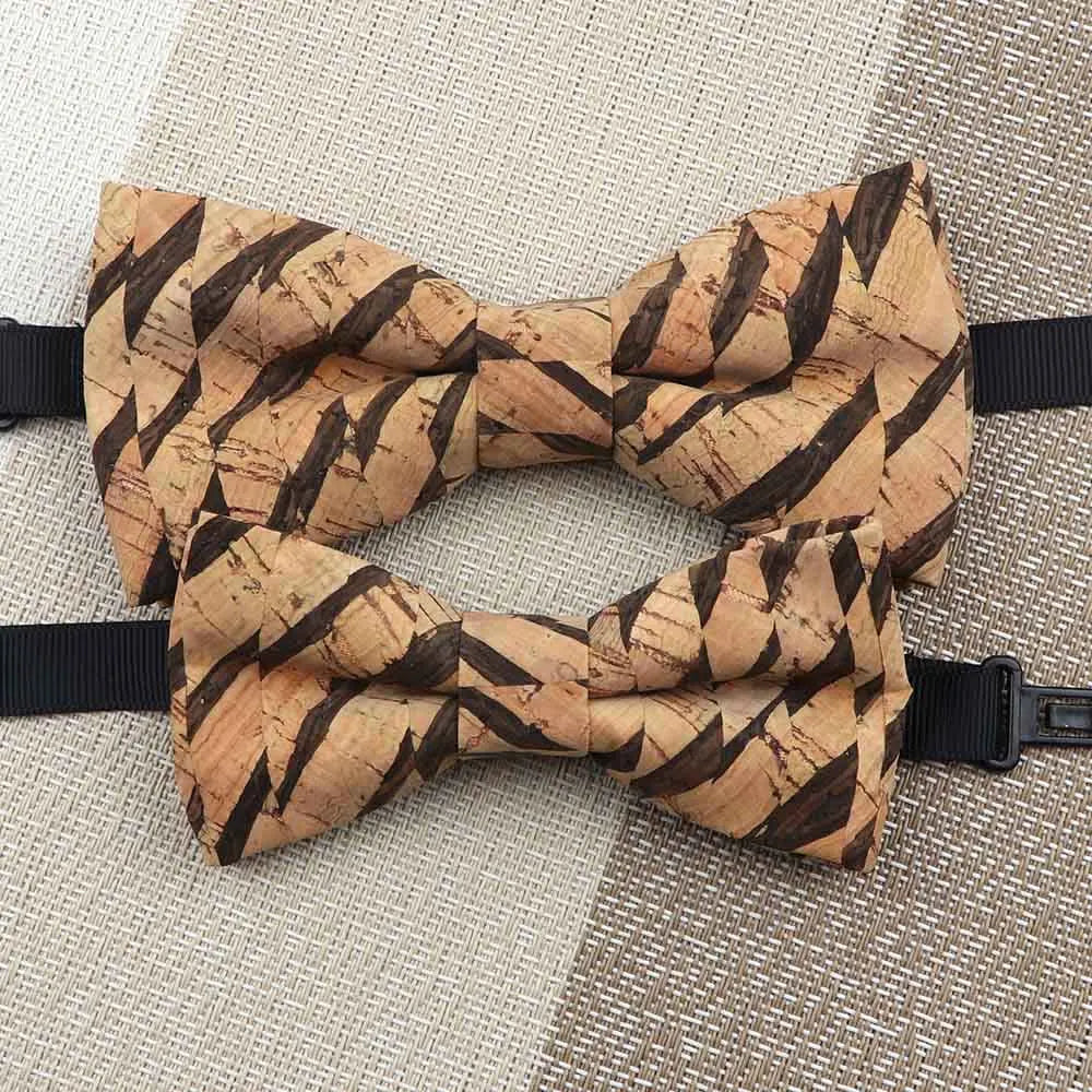 Fashion New Cork Wood Kids Bow Ties Novelty Handmade Fancy Bowtie Adjustable Butterfly Party School Children Gift Accessories