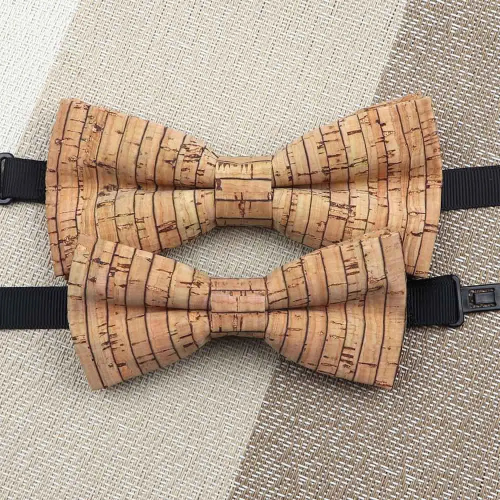 Fashion New Cork Wood Kids Bow Ties Novelty Handmade Fancy Bowtie Adjustable Butterfly Party School Children Gift Accessories