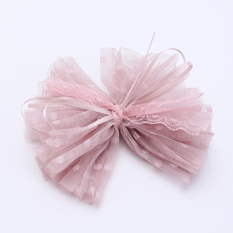 2 Piece 5CM Gauze Hair Clips  Imitation Pearl  Hair Bows Hairpins Lace Bowknot Hairgrips Princess Headwear Hair Accessories