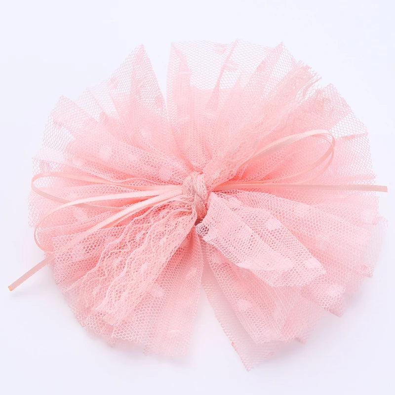 2 Piece 5CM Gauze Hair Clips  Imitation Pearl  Hair Bows Hairpins Lace Bowknot Hairgrips Princess Headwear Hair Accessories