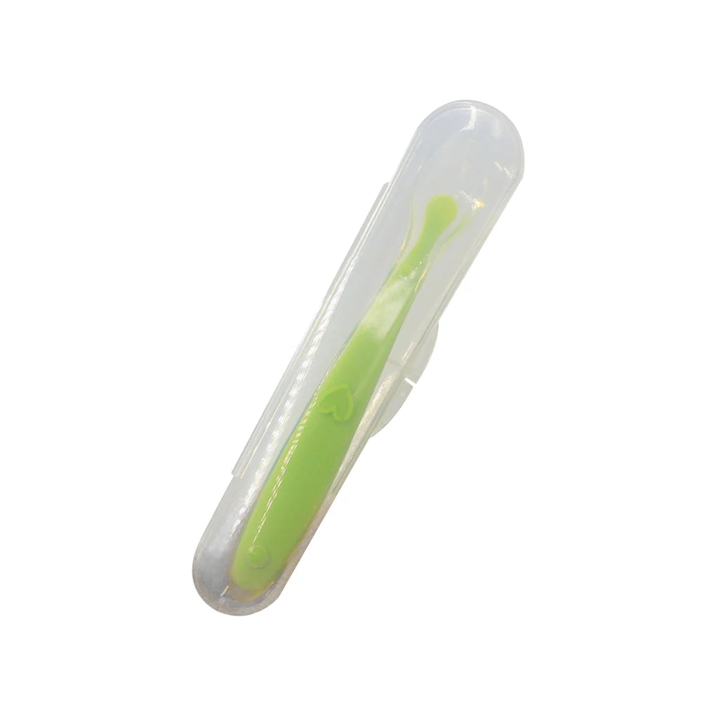 New Baby Soft Silicone Spoon Candy Color Temperature sensoring Spoon