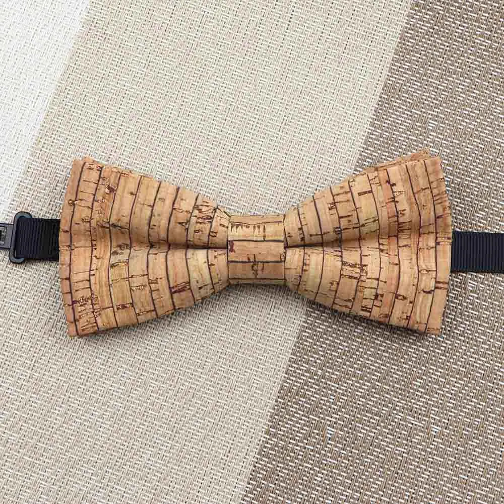 Fashion New Cork Wood Kids Bow Ties Novelty Handmade Fancy Bowtie Adjustable Butterfly Party School Children Gift Accessories