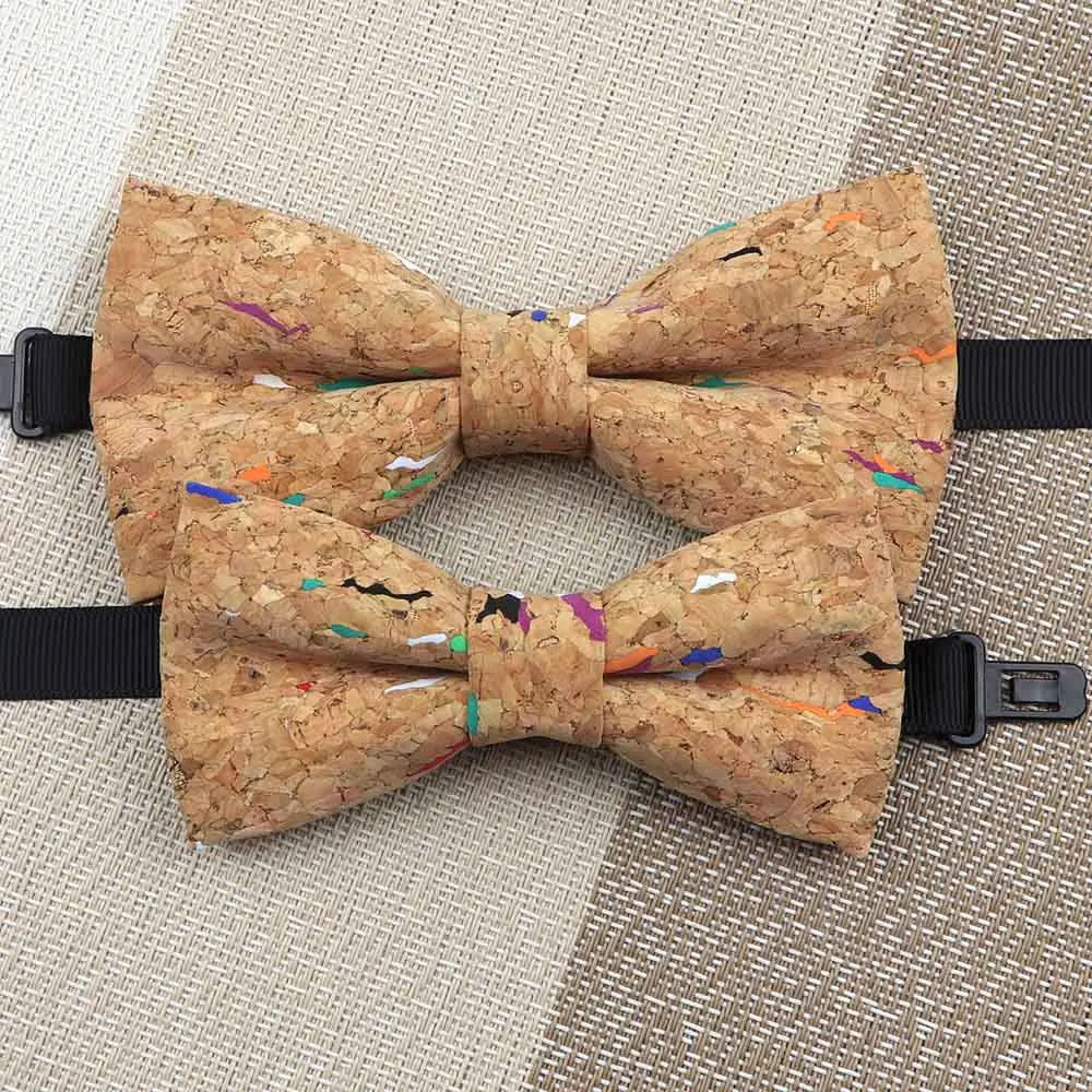 Fashion New Cork Wood Kids Bow Ties Novelty Handmade Fancy Bowtie Adjustable Butterfly Party School Children Gift Accessories