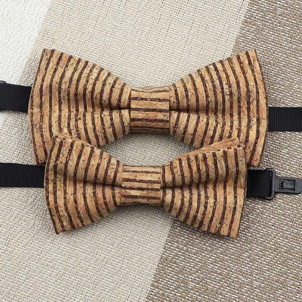 Fashion New Cork Wood Kids Bow Ties Novelty Handmade Fancy Bowtie Adjustable Butterfly Party School Children Gift Accessories