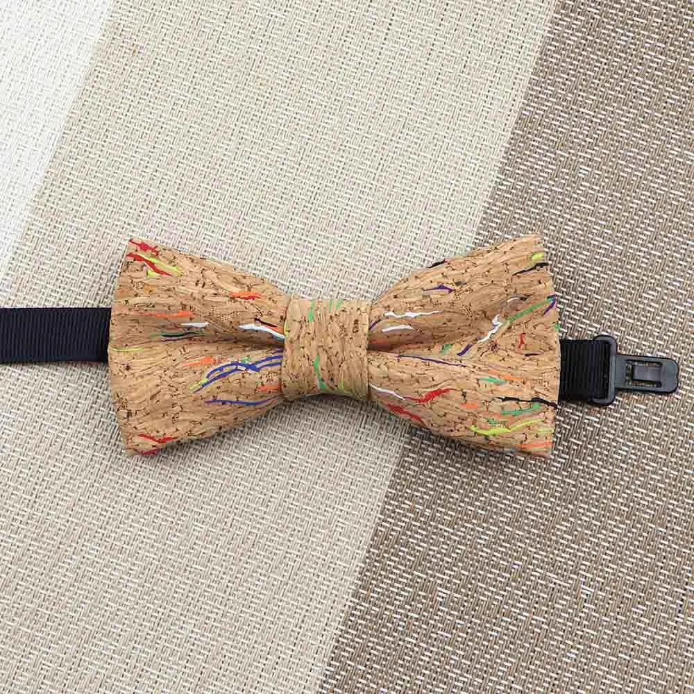 Fashion New Cork Wood Kids Bow Ties Novelty Handmade Fancy Bowtie Adjustable Butterfly Party School Children Gift Accessories