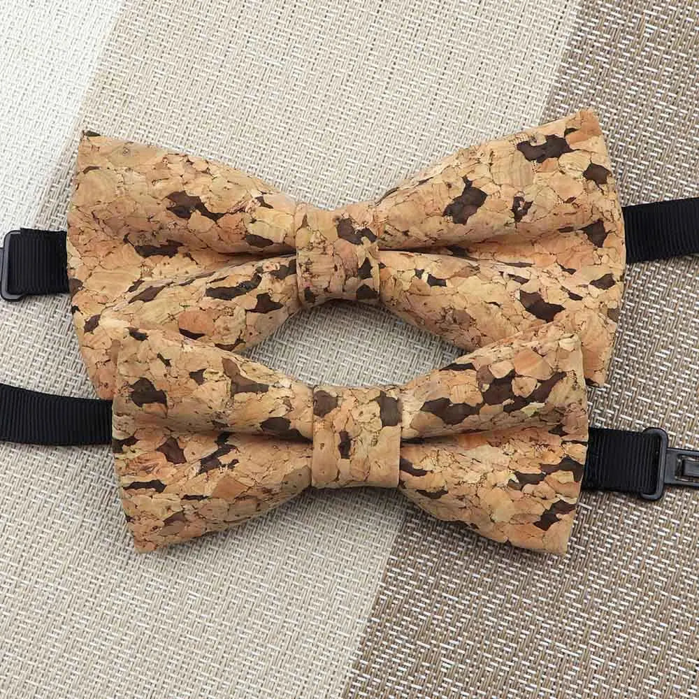 Fashion New Cork Wood Kids Bow Ties Novelty Handmade Fancy Bowtie Adjustable Butterfly Party School Children Gift Accessories