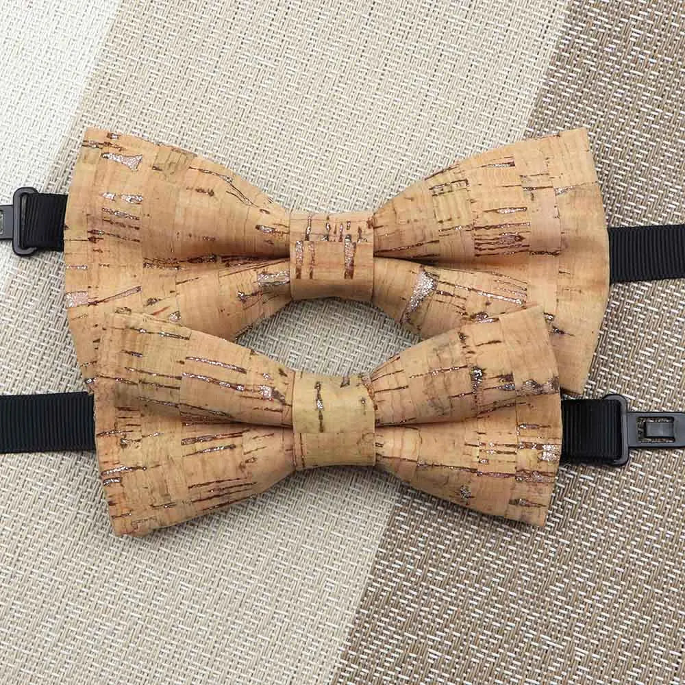 Fashion New Cork Wood Kids Bow Ties Novelty Handmade Fancy Bowtie Adjustable Butterfly Party School Children Gift Accessories