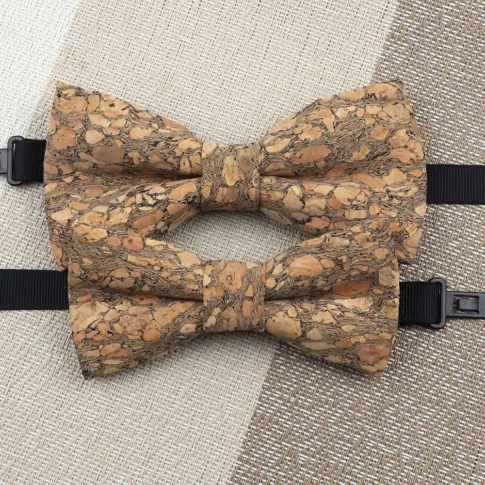 Fashion New Cork Wood Kids Bow Ties Novelty Handmade Fancy Bowtie Adjustable Butterfly Party School Children Gift Accessories