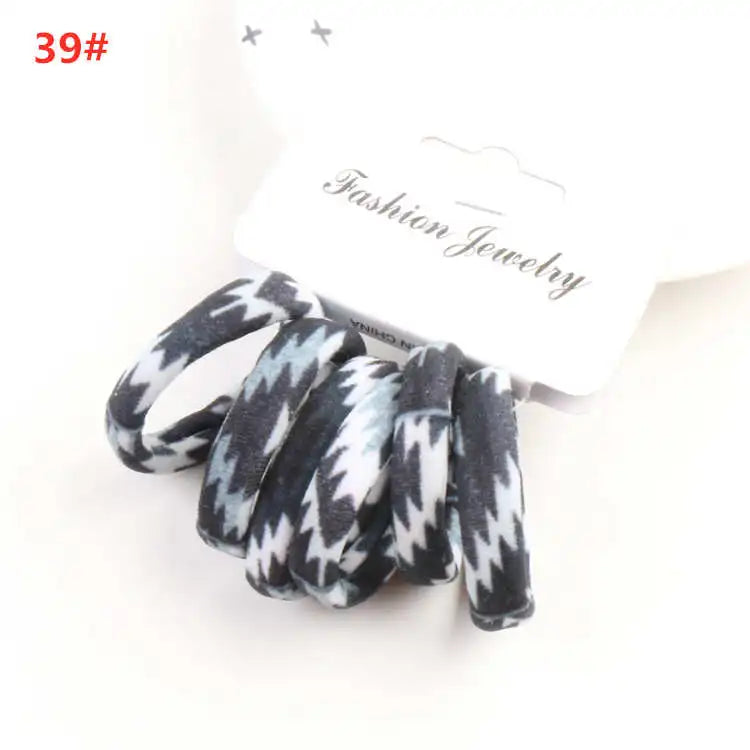 6pcs/Sett Cute Girls Elastic Hair Bands Scrunchies Ponytail Holder Rubber Bands Hair Ties Sweet Kids Hair Rope Hair Accessories