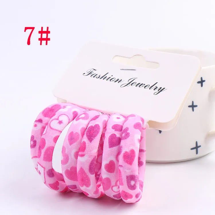 6pcs/Sett Cute Girls Elastic Hair Bands Scrunchies Ponytail Holder Rubber Bands Hair Ties Sweet Kids Hair Rope Hair Accessories