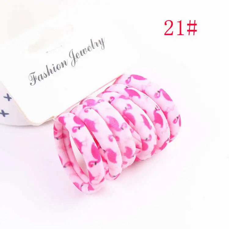 6pcs/Sett Cute Girls Elastic Hair Bands Scrunchies Ponytail Holder Rubber Bands Hair Ties Sweet Kids Hair Rope Hair Accessories