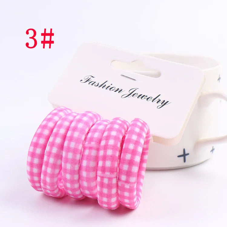 6pcs/Sett Cute Girls Elastic Hair Bands Scrunchies Ponytail Holder Rubber Bands Hair Ties Sweet Kids Hair Rope Hair Accessories