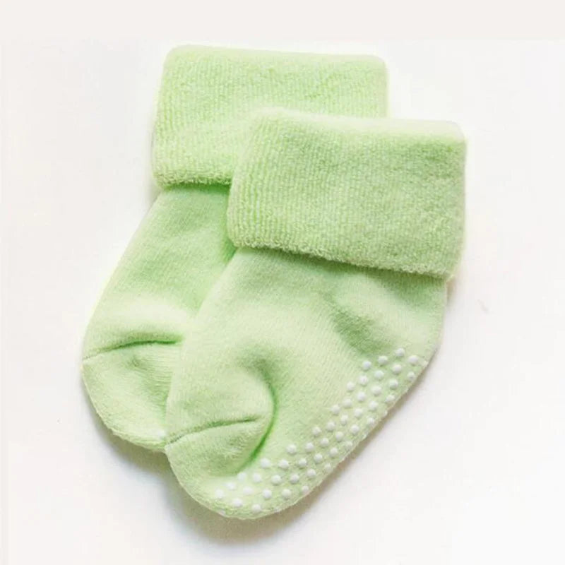 2Pair New Autumn and Winter Thick Baby Toddler Socks Cotton Non-Slip Baby Floor Foot Socks