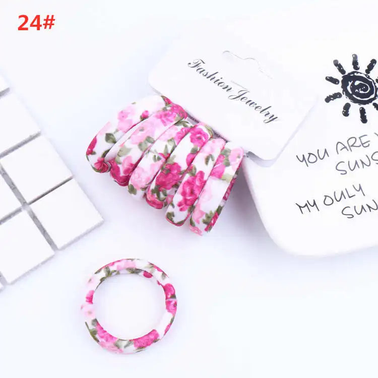 6pcs/Sett Cute Girls Elastic Hair Bands Scrunchies Ponytail Holder Rubber Bands Hair Ties Sweet Kids Hair Rope Hair Accessories