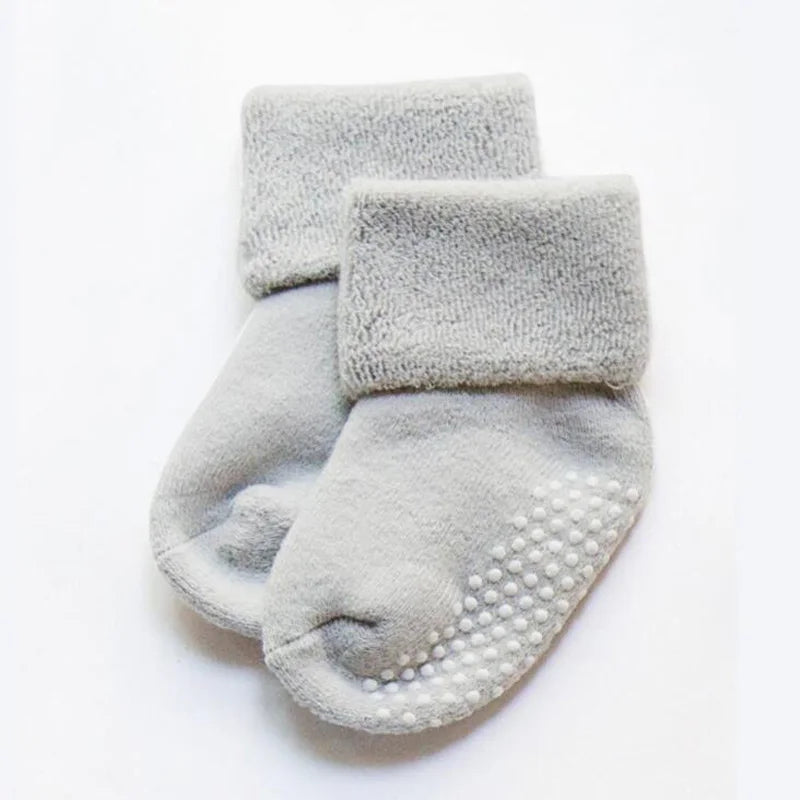 2Pair New Autumn and Winter Thick Baby Toddler Socks Cotton Non-Slip Baby Floor Foot Socks