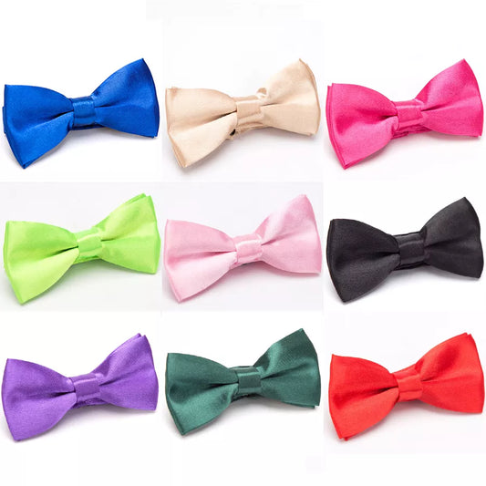 Children Bow Tie Classic Kid Bowtie Boys Grils Ties Baby Fashion Accessories Solid Color Green Red Black Blue Pets Cravate