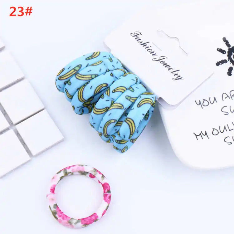 6pcs/Sett Cute Girls Elastic Hair Bands Scrunchies Ponytail Holder Rubber Bands Hair Ties Sweet Kids Hair Rope Hair Accessories