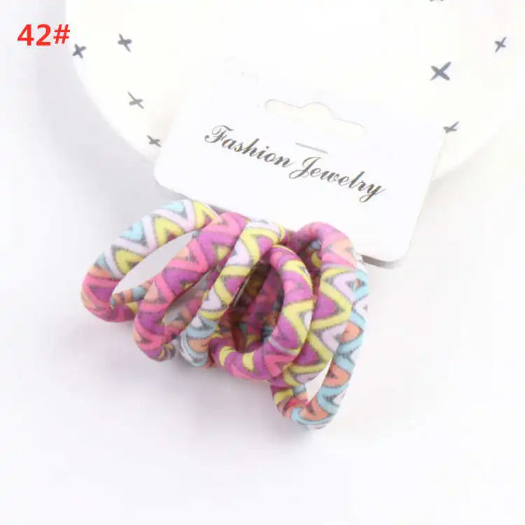 6pcs/Sett Cute Girls Elastic Hair Bands Scrunchies Ponytail Holder Rubber Bands Hair Ties Sweet Kids Hair Rope Hair Accessories