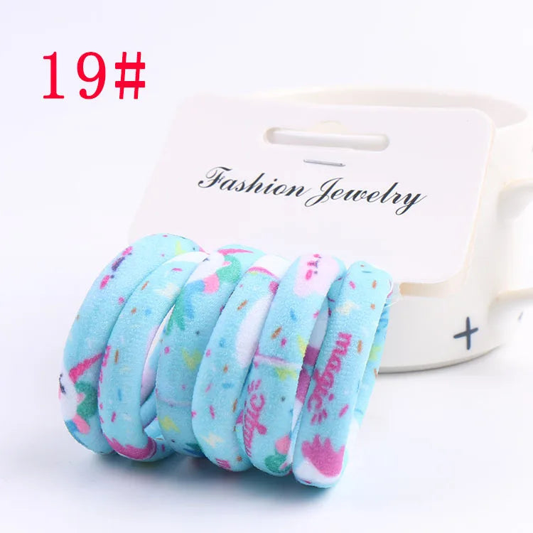 6pcs/Sett Cute Girls Elastic Hair Bands Scrunchies Ponytail Holder Rubber Bands Hair Ties Sweet Kids Hair Rope Hair Accessories