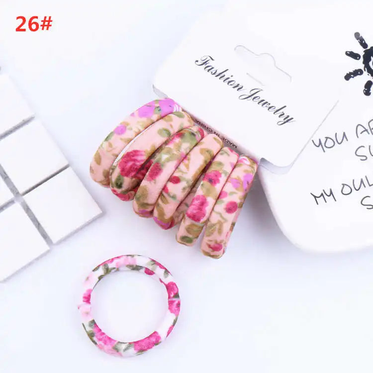 6pcs/Sett Cute Girls Elastic Hair Bands Scrunchies Ponytail Holder Rubber Bands Hair Ties Sweet Kids Hair Rope Hair Accessories