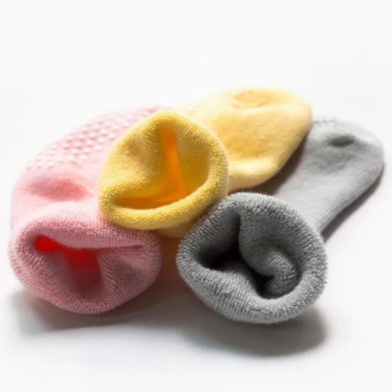 2Pair New Autumn and Winter Thick Baby Toddler Socks Cotton Non-Slip Baby Floor Foot Socks