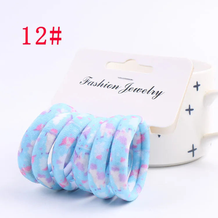 6pcs/Sett Cute Girls Elastic Hair Bands Scrunchies Ponytail Holder Rubber Bands Hair Ties Sweet Kids Hair Rope Hair Accessories