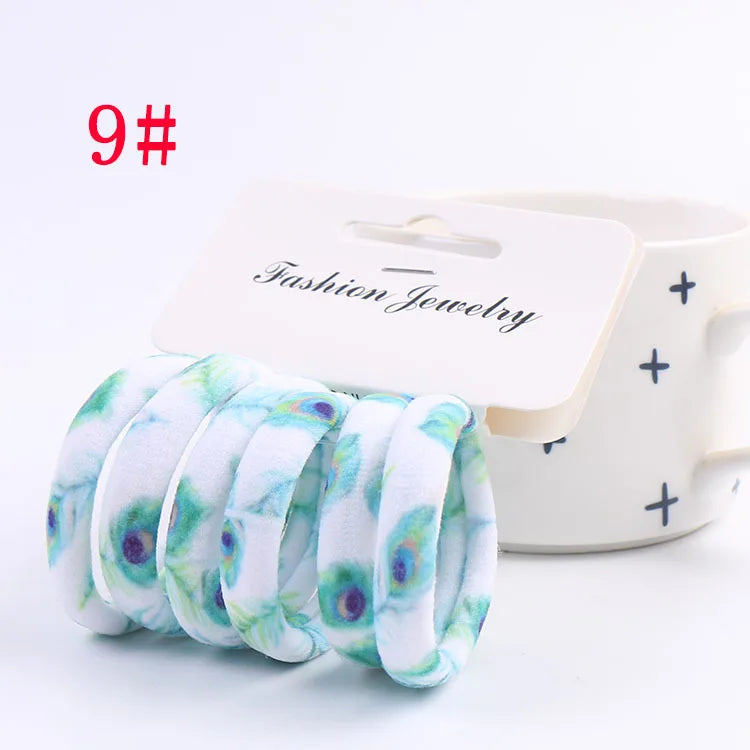 6pcs/Sett Cute Girls Elastic Hair Bands Scrunchies Ponytail Holder Rubber Bands Hair Ties Sweet Kids Hair Rope Hair Accessories