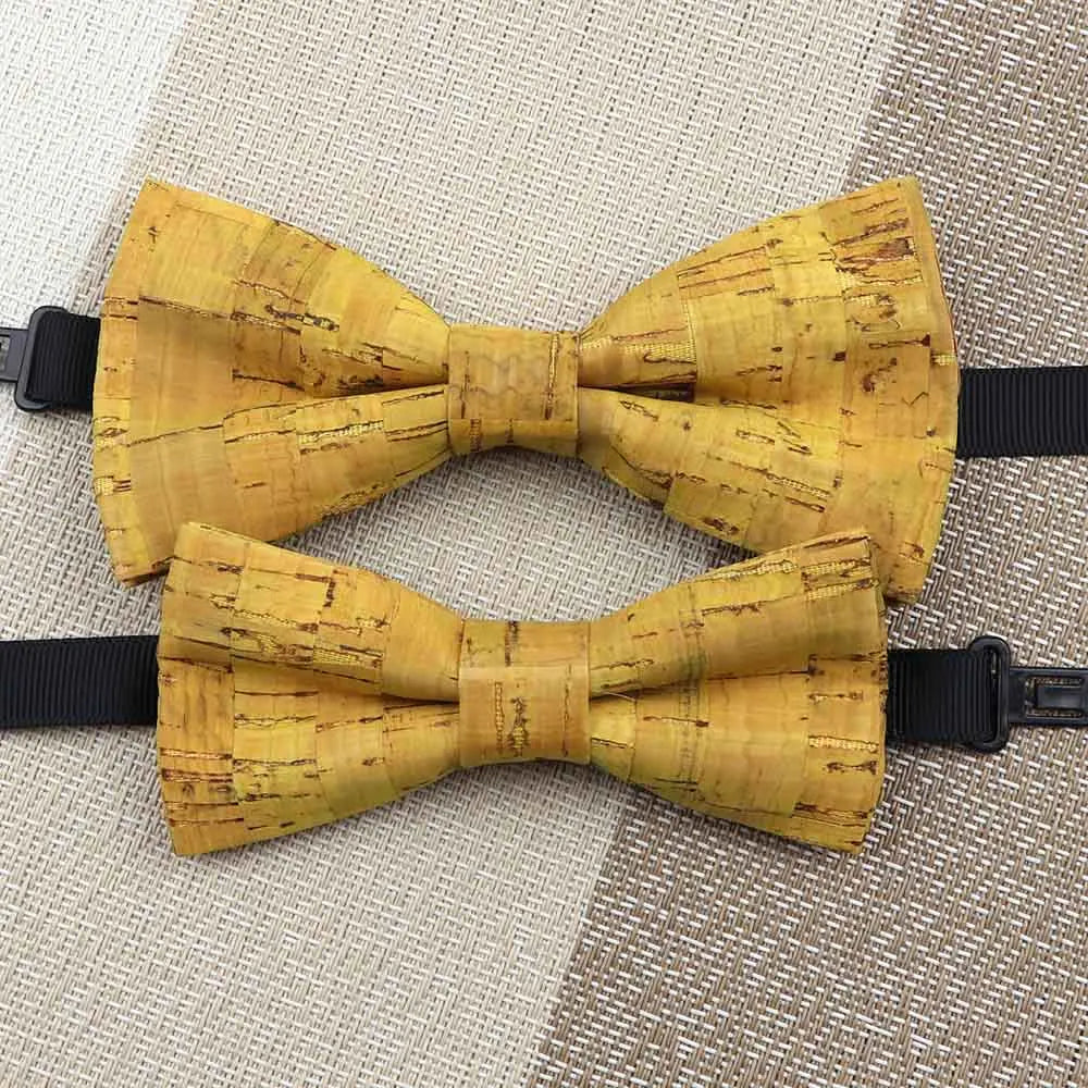 Fashion New Cork Wood Kids Bow Ties Novelty Handmade Fancy Bowtie Adjustable Butterfly Party School Children Gift Accessories