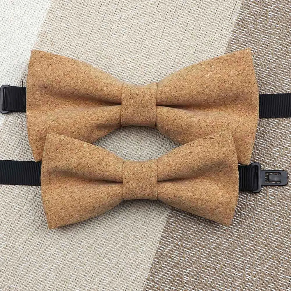 Fashion New Cork Wood Kids Bow Ties Novelty Handmade Fancy Bowtie Adjustable Butterfly Party School Children Gift Accessories