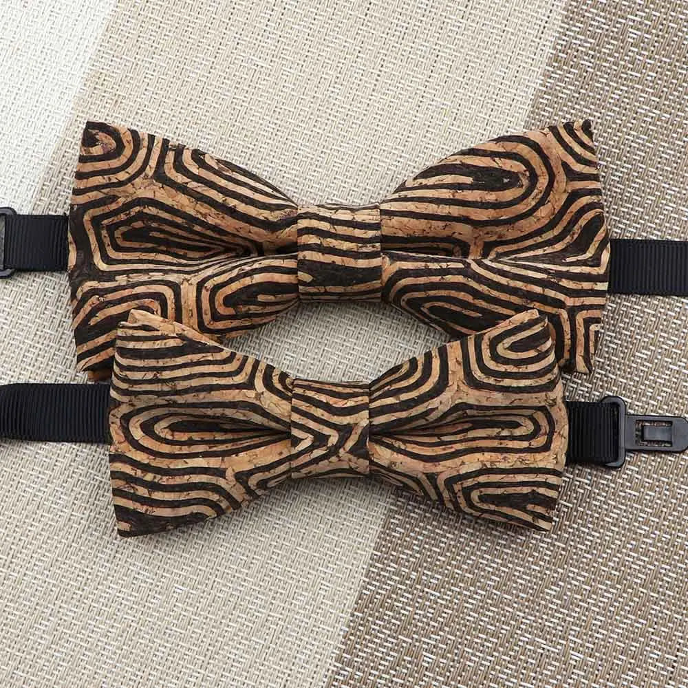 Fashion New Cork Wood Kids Bow Ties Novelty Handmade Fancy Bowtie Adjustable Butterfly Party School Children Gift Accessories