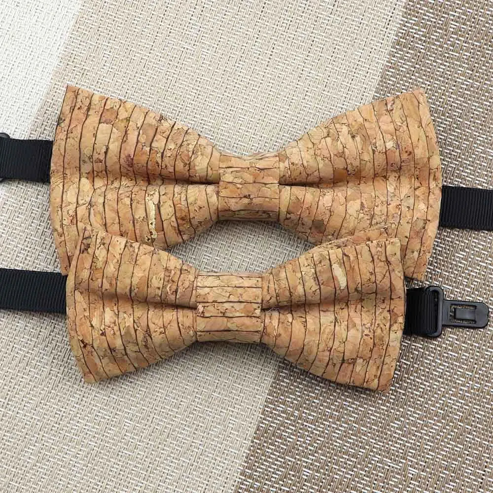 Fashion New Cork Wood Kids Bow Ties Novelty Handmade Fancy Bowtie Adjustable Butterfly Party School Children Gift Accessories