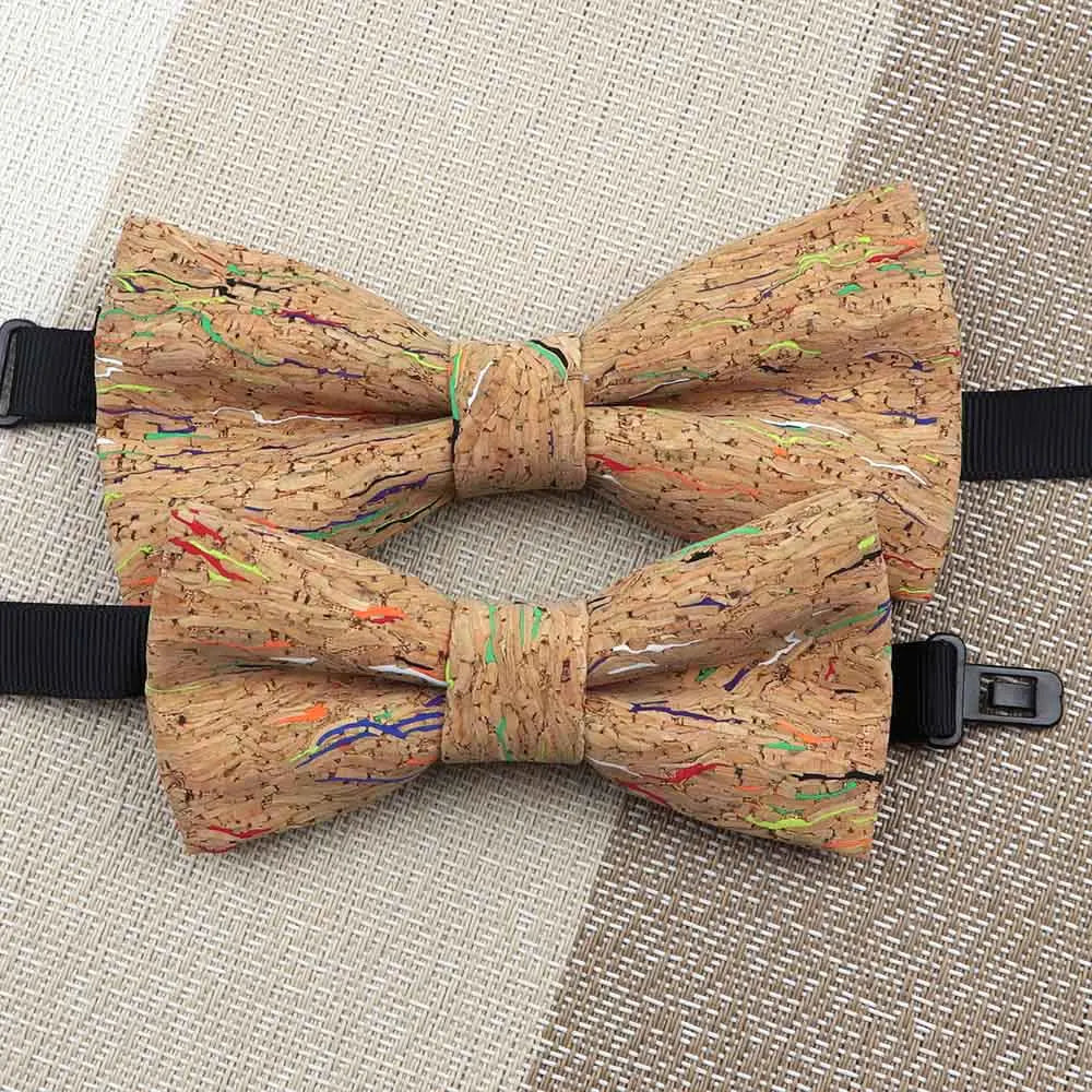 Fashion New Cork Wood Kids Bow Ties Novelty Handmade Fancy Bowtie Adjustable Butterfly Party School Children Gift Accessories