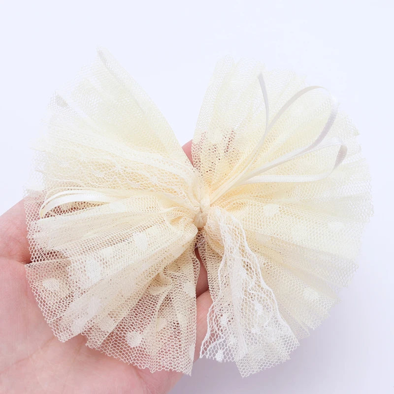 2 Piece 5CM Gauze Hair Clips  Imitation Pearl  Hair Bows Hairpins Lace Bowknot Hairgrips Princess Headwear Hair Accessories