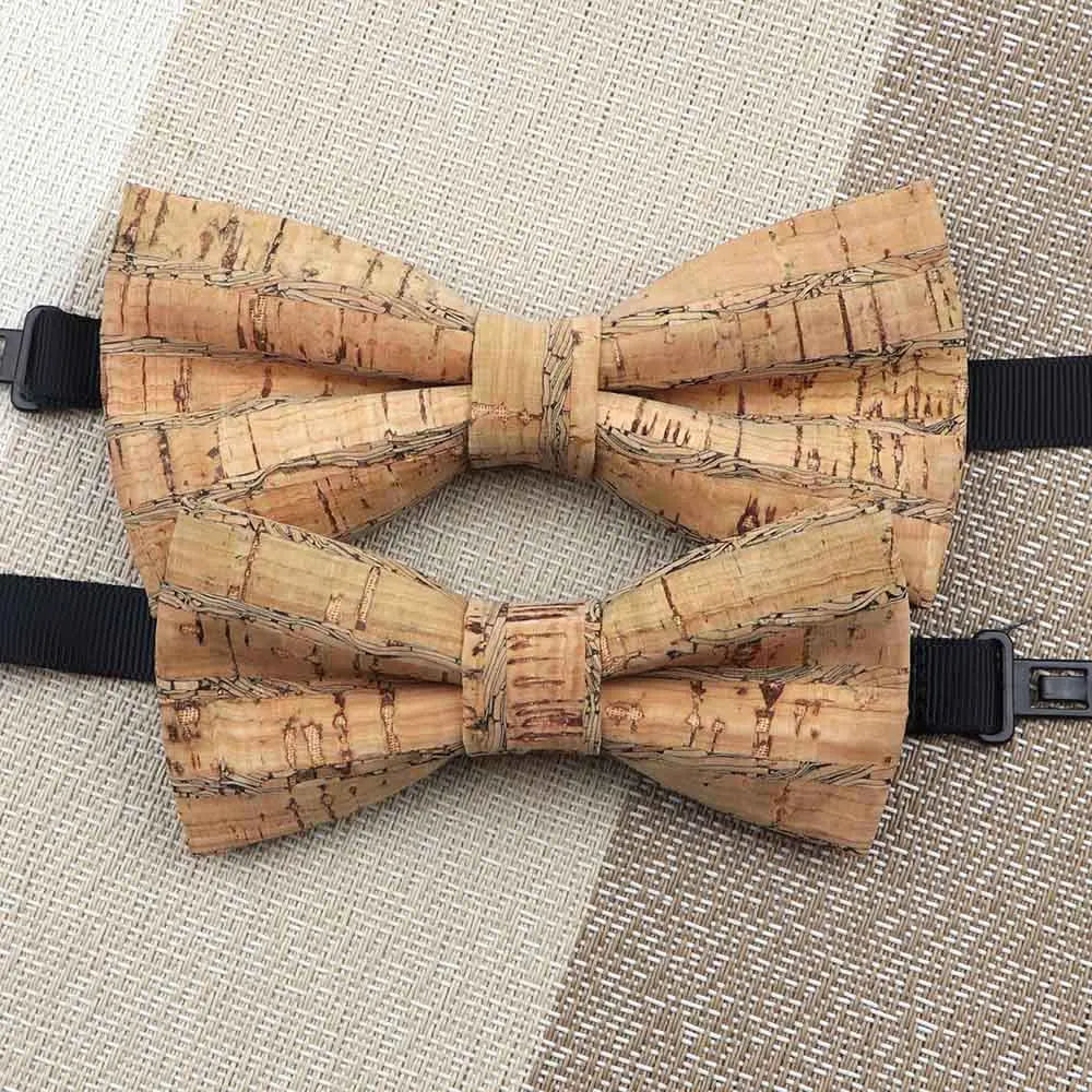 Fashion New Cork Wood Kids Bow Ties Novelty Handmade Fancy Bowtie Adjustable Butterfly Party School Children Gift Accessories