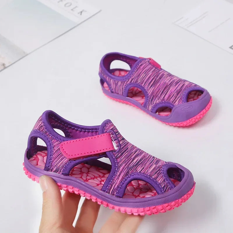 Summer Baby Girls Boys Sandals Children Beach Sandals Soft Bottom Non-Slip Infant Shoes Kids Outdoor Anti-Collision Shoes