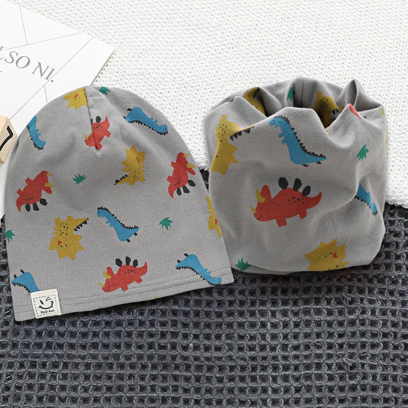 New Plush Children Hat Scarf Set Baby Girls Head Cover Autumn Warm Child Neck Collar Kids Beanies Sets Cotton Baby Hat Scarf