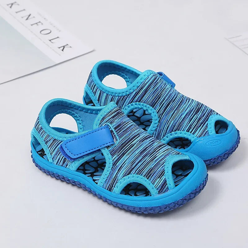 Summer Baby Girls Boys Sandals Children Beach Sandals Soft Bottom Non-Slip Infant Shoes Kids Outdoor Anti-Collision Shoes