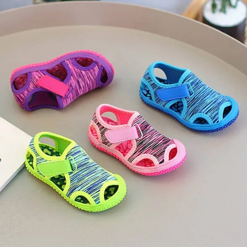 Summer Baby Girls Boys Sandals Children Beach Sandals Soft Bottom Non-Slip Infant Shoes Kids Outdoor Anti-Collision Shoes