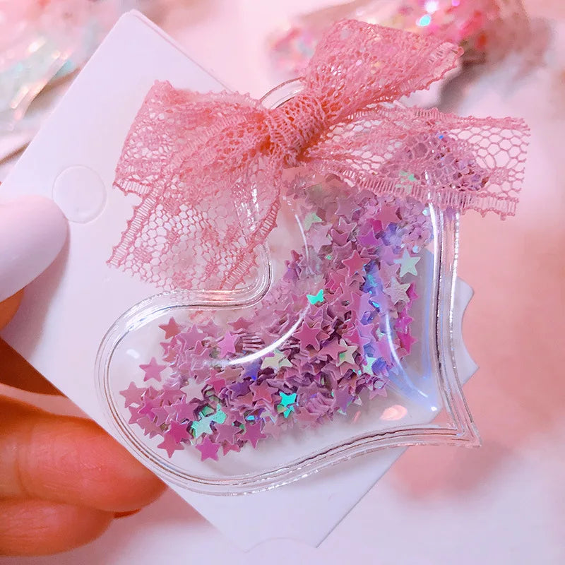 Glitter Star Crown Barrettes Hair Clips for Girls Hair Acce