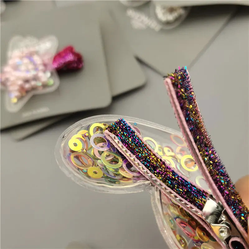 Glitter Star Crown Barrettes Hair Clips for Girls Hair Acce