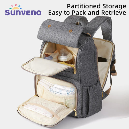 SUNVENO Fashion Diaper Bag Mommy Maternity Nappy Bag Large Capacity Travel Backpack Nursing Bag for Baby Care