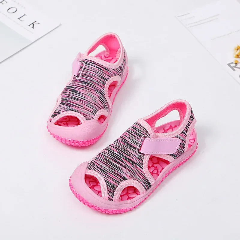 Summer Baby Girls Boys Sandals Children Beach Sandals Soft Bottom Non-Slip Infant Shoes Kids Outdoor Anti-Collision Shoes