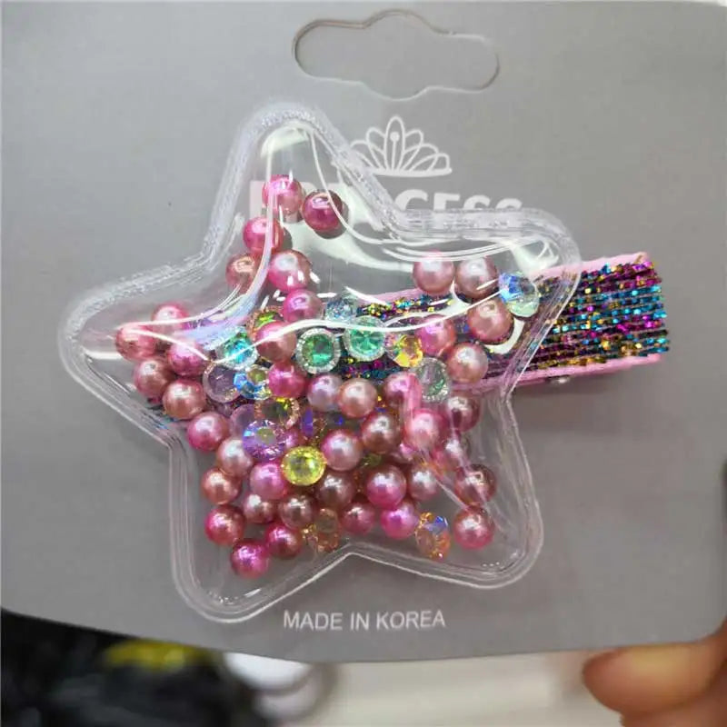 Glitter Star Crown Barrettes Hair Clips for Girls Hair Acce