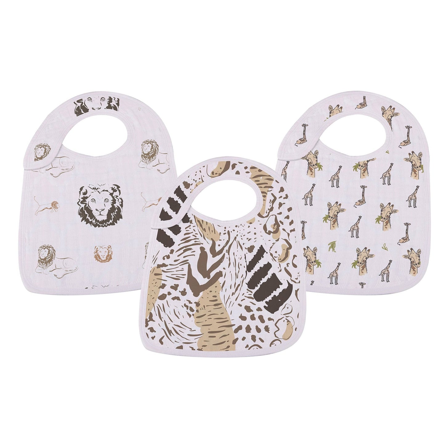 On the Savannah Bamboo Muslin Snap Bibs 3PK